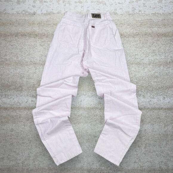 Lee Pants - Vintage 90s Lee MR Casual Pants Womens 9 Baggy Taper Fit Pink White